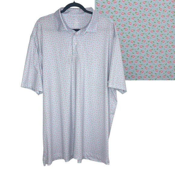 Men's Short Sleeve Performance Polo Pink Cocktail Drink Size XXXL Golf - Picture 1 of 8